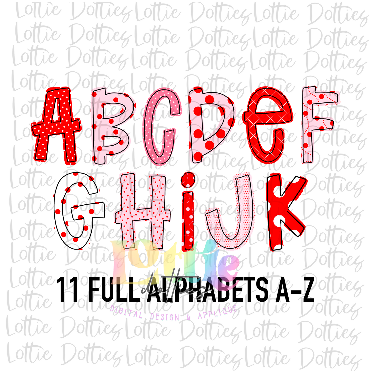 Valentine’s Day Alpha - Alphabet Clipart - Instant Download - Alpha Pack