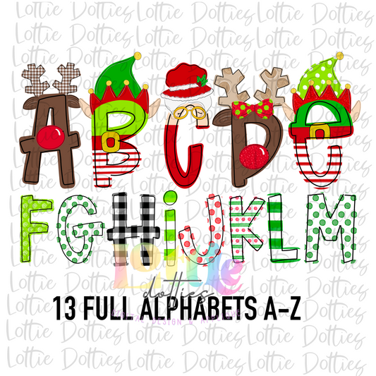 Santa’s Friends Alpha Pack - Reindeer Alphabet - Elf Alpha Pack - Christmas Alpha Pack - Alphabet Clipart - Instant Download