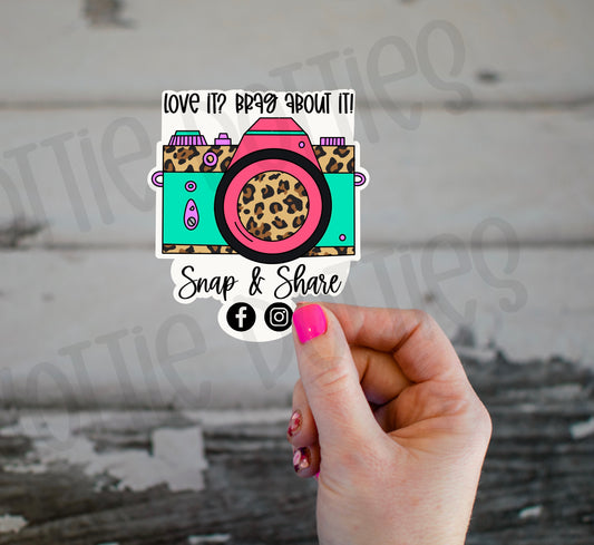Snap and Share Package Sticker Template - Digital Download