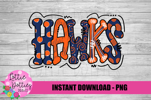 Hawks Png - Mascot Sublimation Design - Digital Download