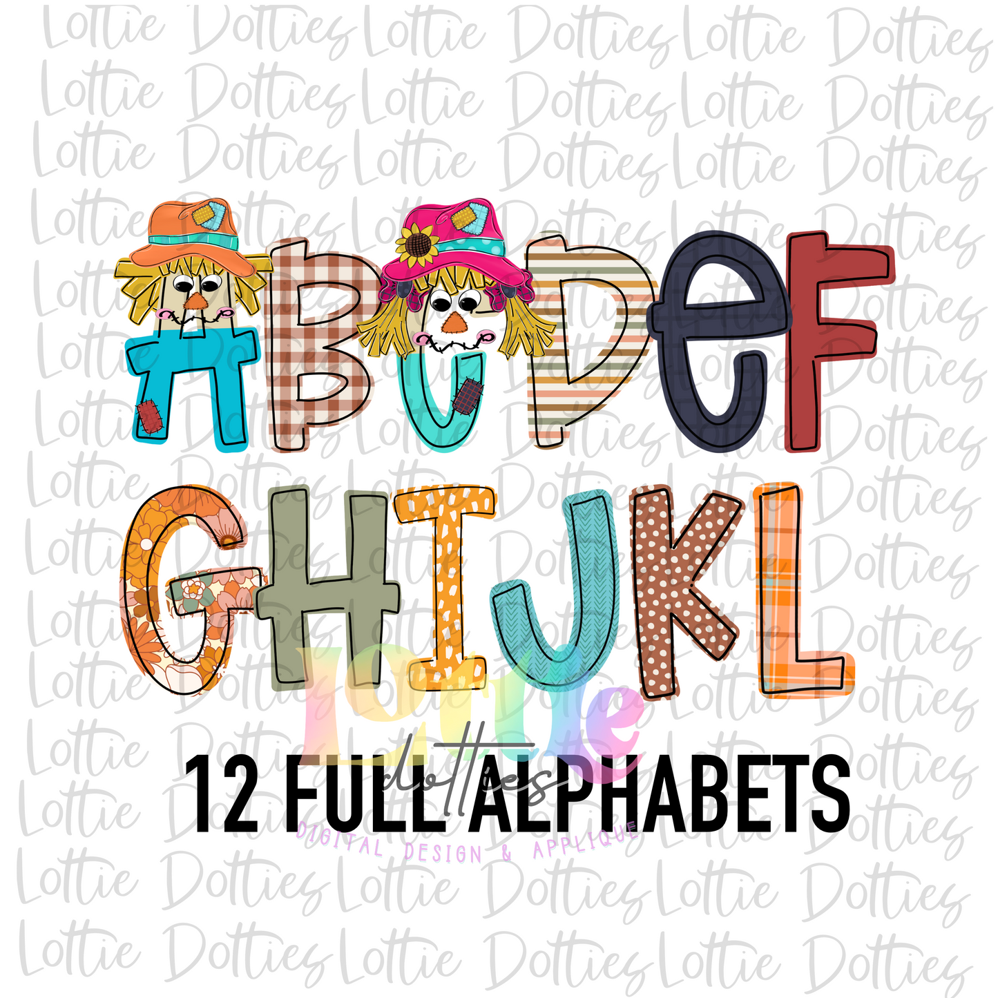 Scarecrow Alpha Pack - Scarecrow Alphabet - Fall Alpha Pack - PNG - Digital Download