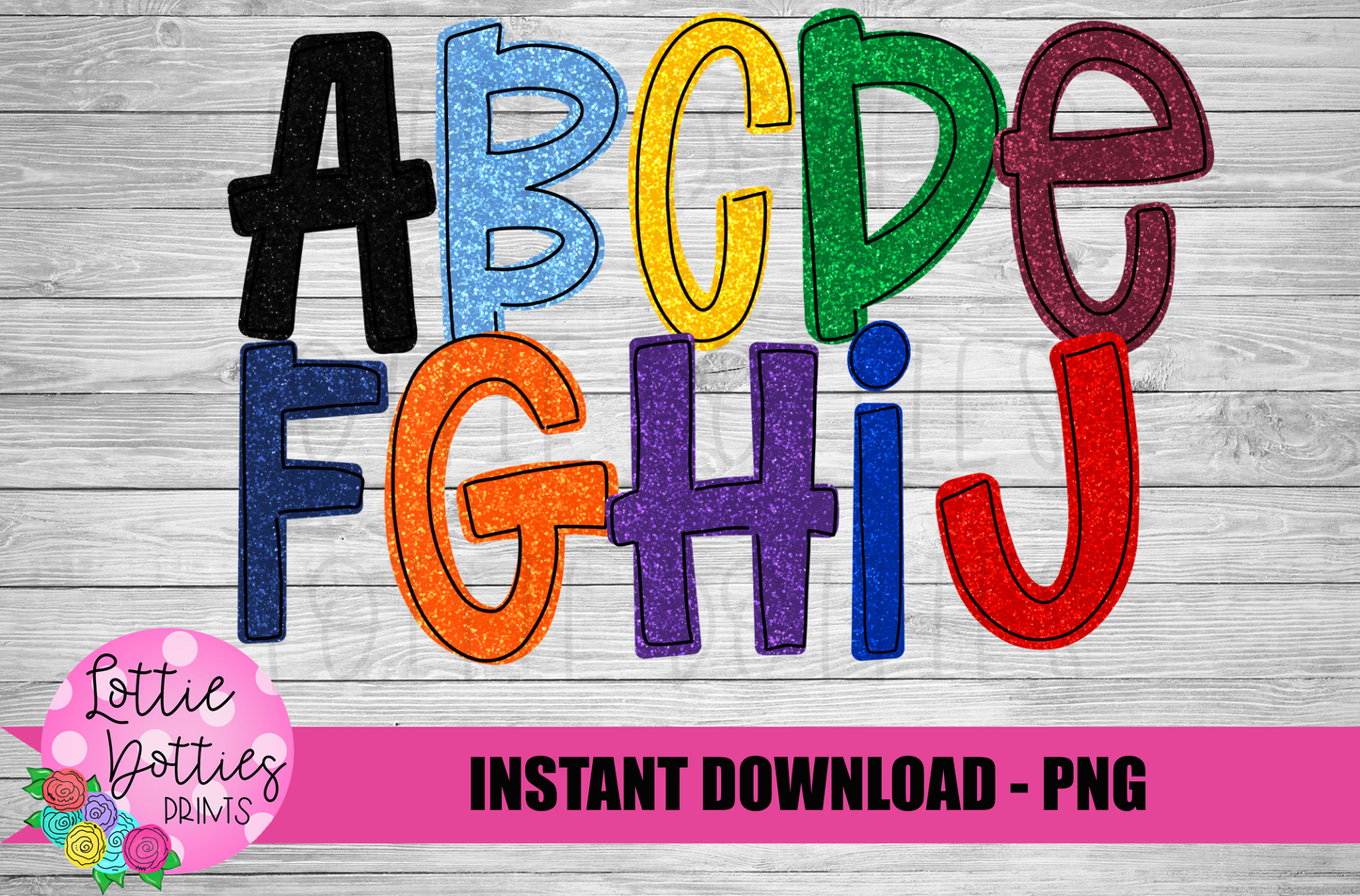 Glitters Alphabet - Alpha Pack - Alphabet Clipart - Instant Download - Alpha Pack - School Spirit Alpha