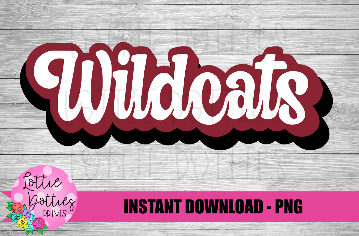 Wildcats PNG - Maroon and black- Wildcats sublimation design - Digital Download