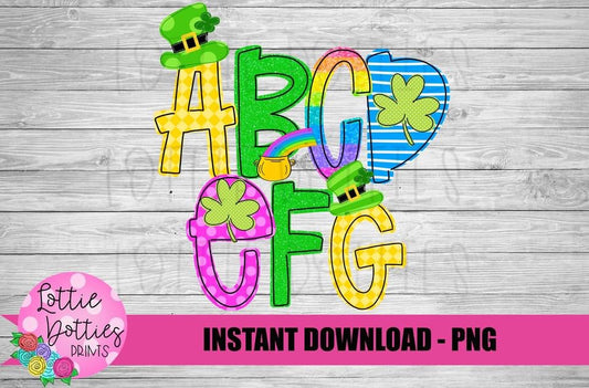 St Patrick’s Day alphabet - Saint Patrick’s day Alpha Pack - Alphabet Clipart - Instant Download