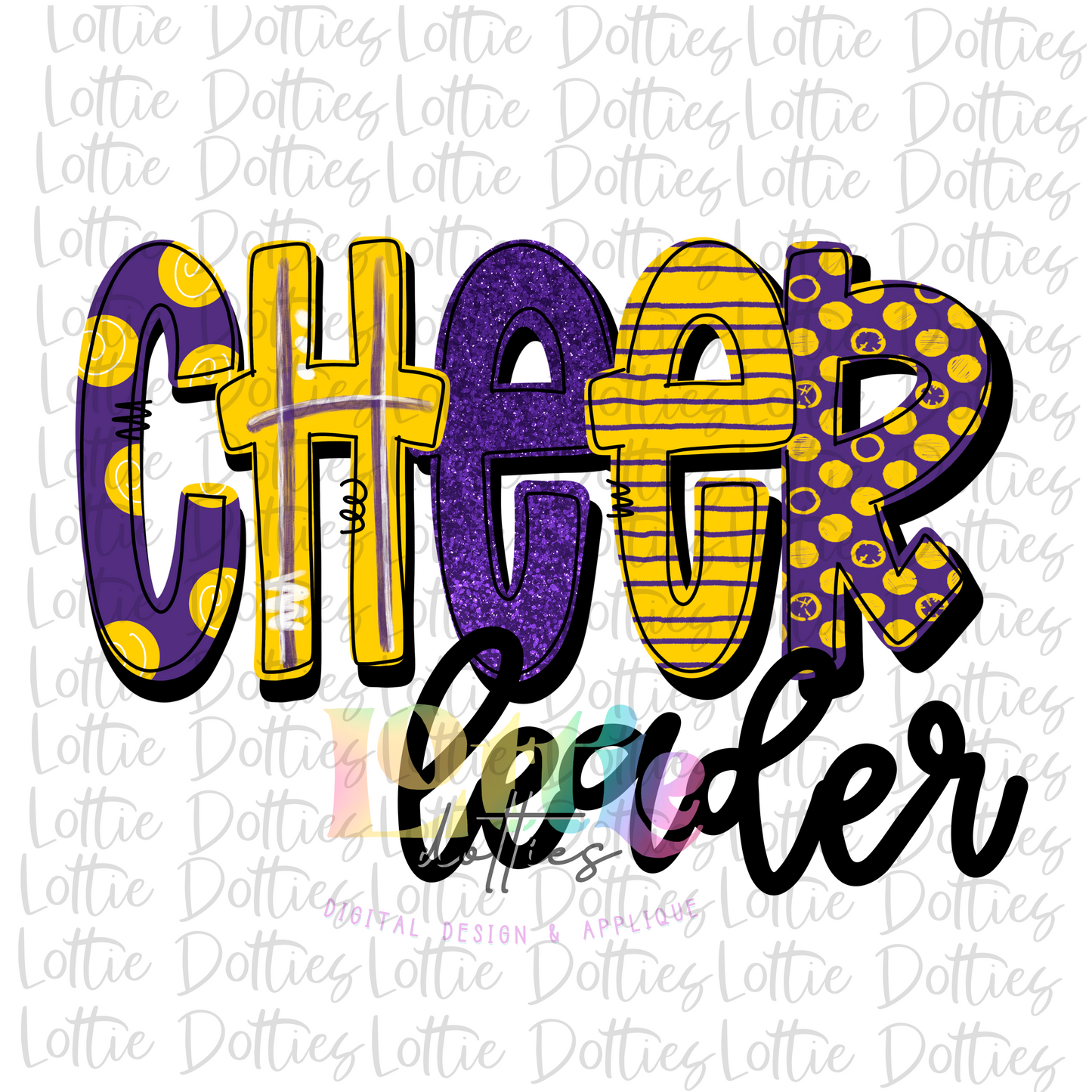Cheer leader Png - Cheerleader Sublimation File - Purple and Yellow - Instant download - Digital Download