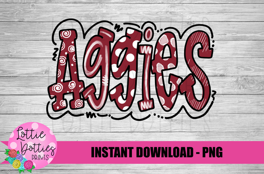 Aggies PNG - Aggies Sublimation Design - Digital Download - Maroon and White