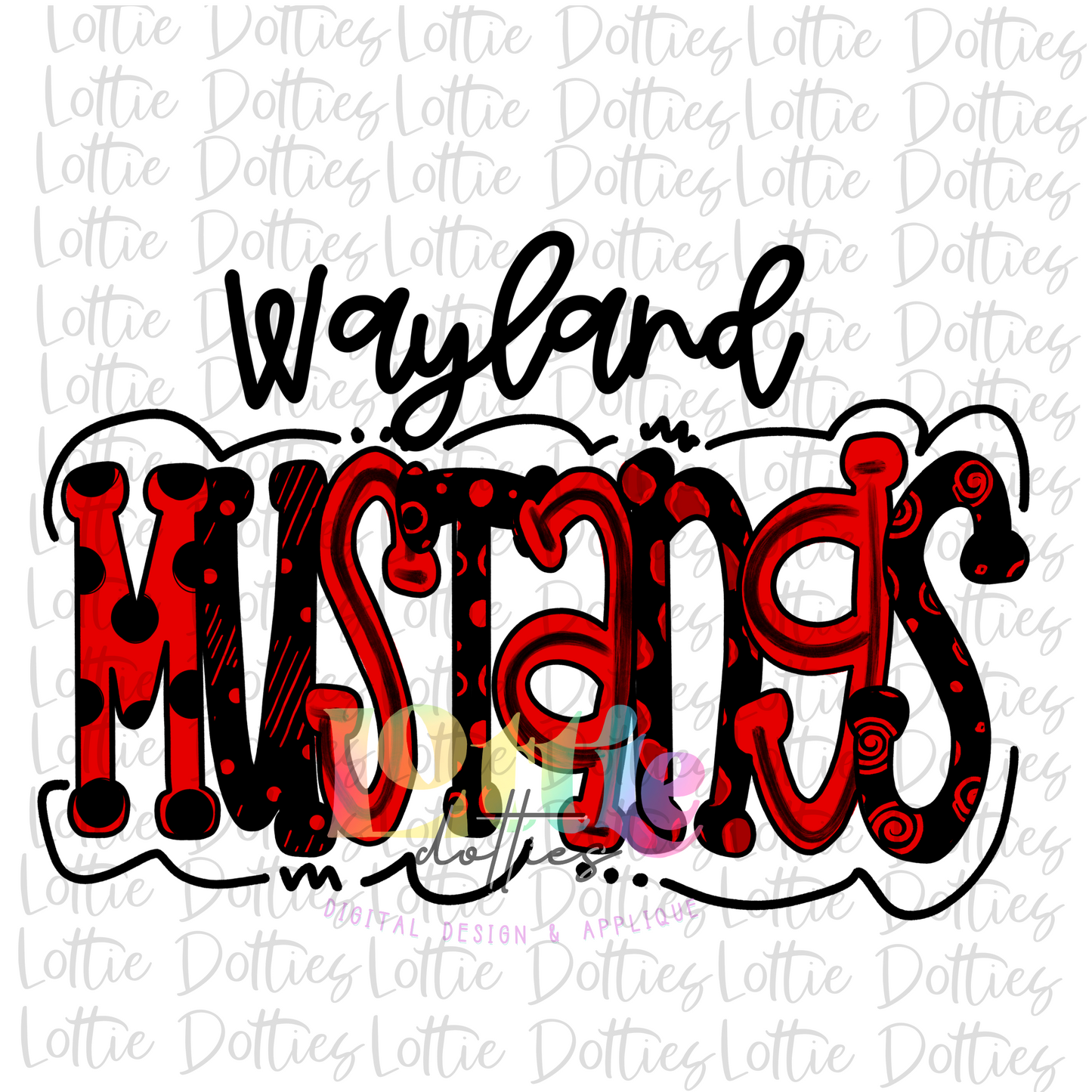 Wayland Mustangs PNG - Mustangs - sublimation design - Digital Download