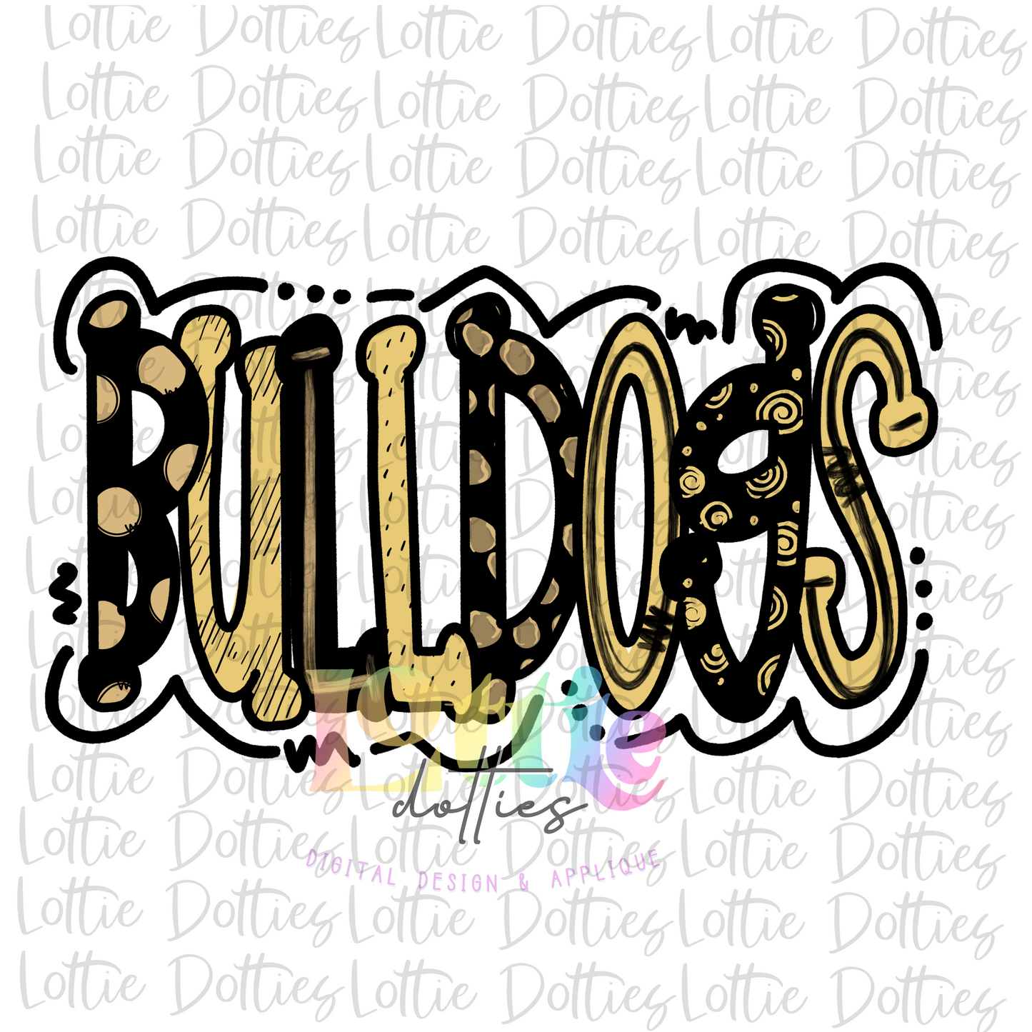 Bulldogs - PNG - Bulldogs - Black and Vegas Gold Sublimation Design - Digital Download