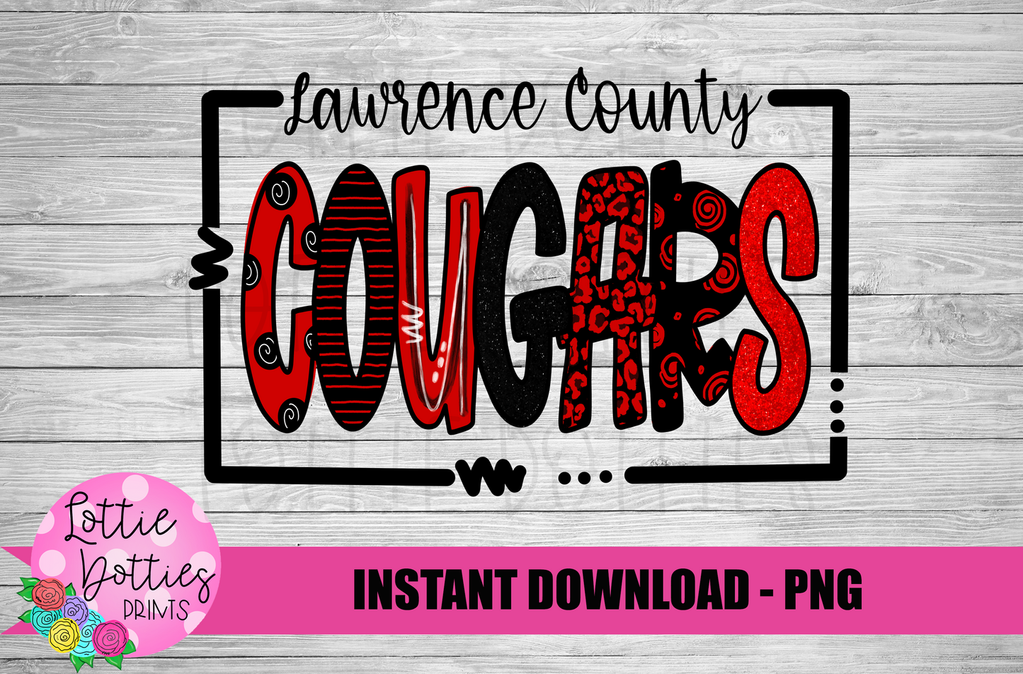 Lawrence County Cougars Png - Sublimation Design - Cougars Sublimation- Digital Download