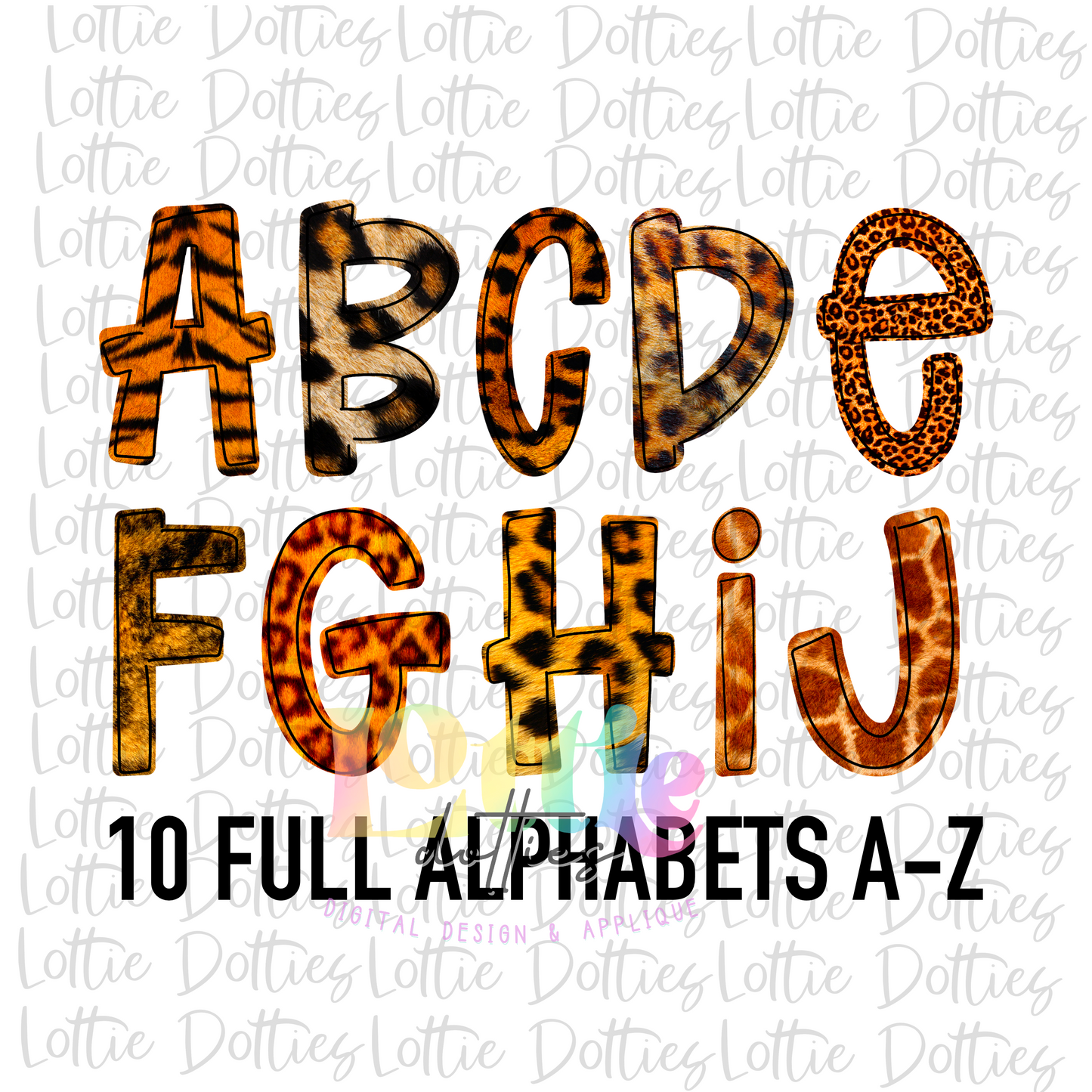 Animal Print Alpha - Alphabet Clipart - Instant Download - Alpha Pack