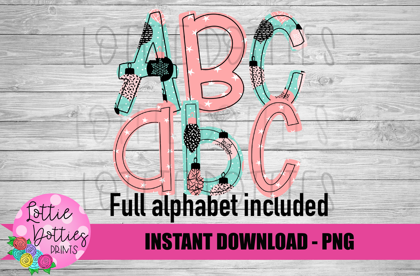 Christmas ornaments Alphabet - Christmas Alpha Pack - Alphabet Clipart - Instant Download - Boy Alpha Pack