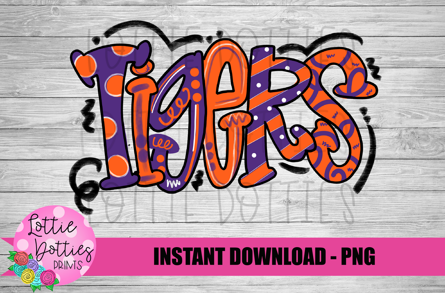 Tigers PNG - Tigers sublimation design - Digital Download - Purple and Orange