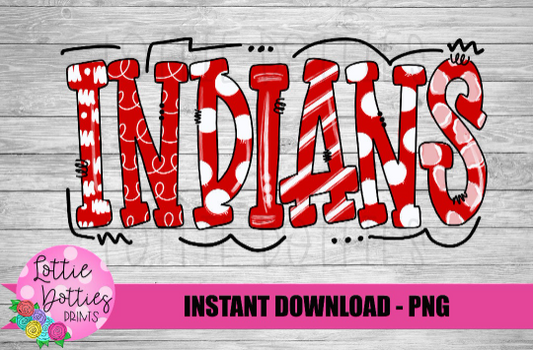 Indians PNG - Red and White  -  Indians sublimation design - Digital Download