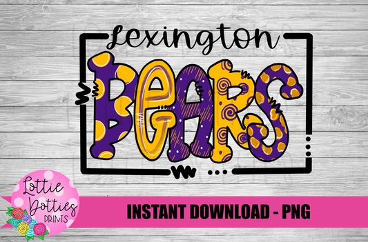 Lexington Bears PNG - Bears  sublimation design - Digital Download