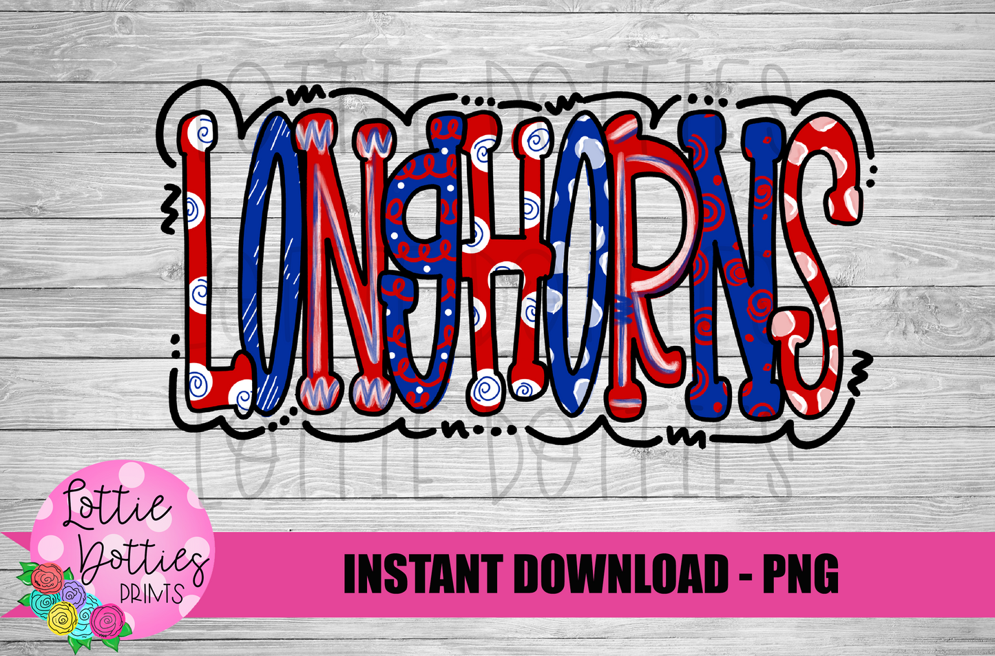 Longhorns Png - Sublimation Design - Longhorns Sublimation- Digital Download - Red and Royal