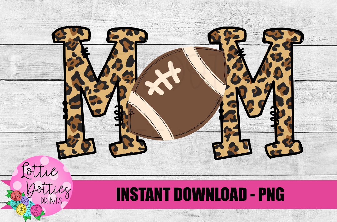 Football Mom Sublimation Design - Leopard - Football Mom - Digital Download