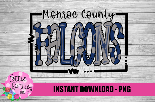 Monroe County Falcons PNG - Falcons  -  Sublimation design - Digital Download