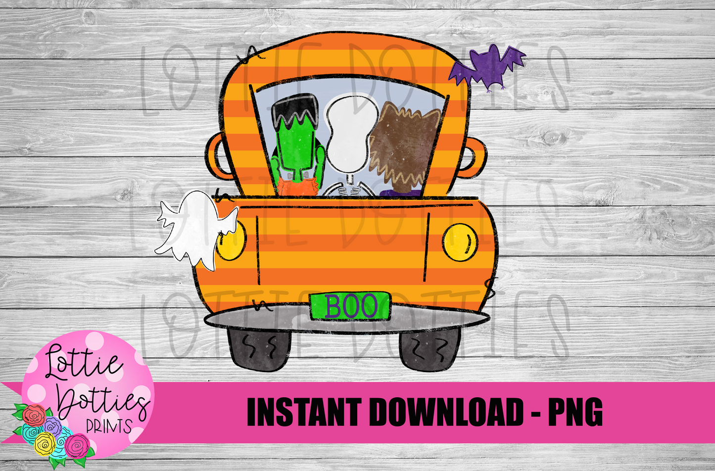 Halloween Truck PNG - Truck with Monsters - Halloween Sublimation - Digital Download