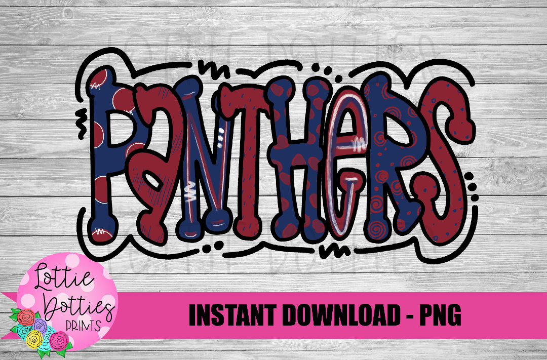 Panthers PNG - Panthers Sublimation - Digital Download - Navy and Maroon