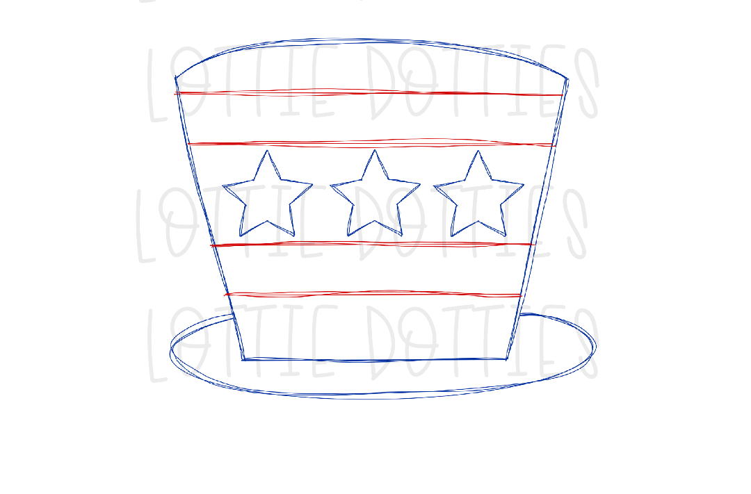 Sketch Patriotic Hat Png - Patriotic Sublimation Designs - Digital Download