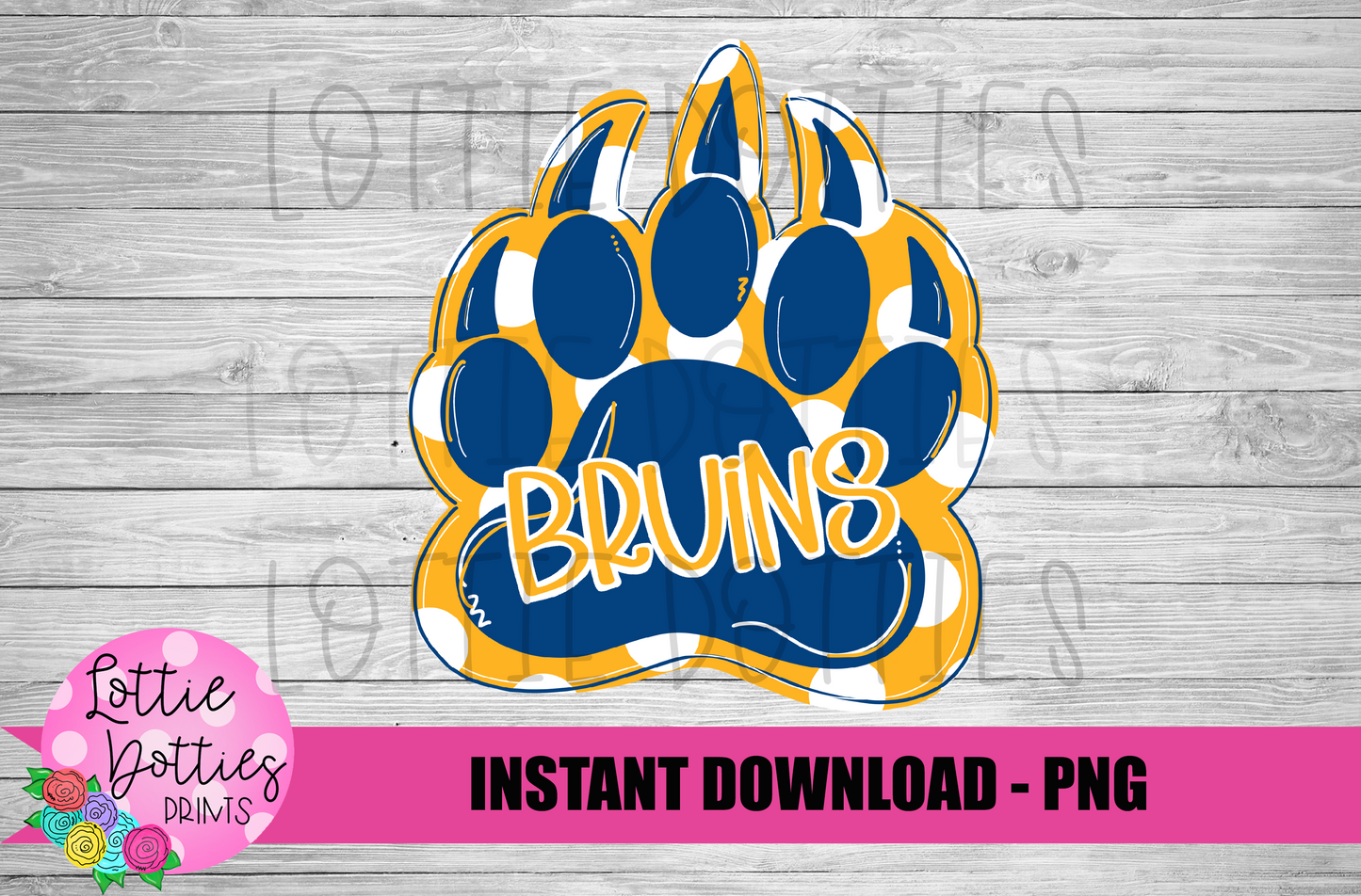 Paw Bruins PNG - Bruins- Sublimation design - Digital Download