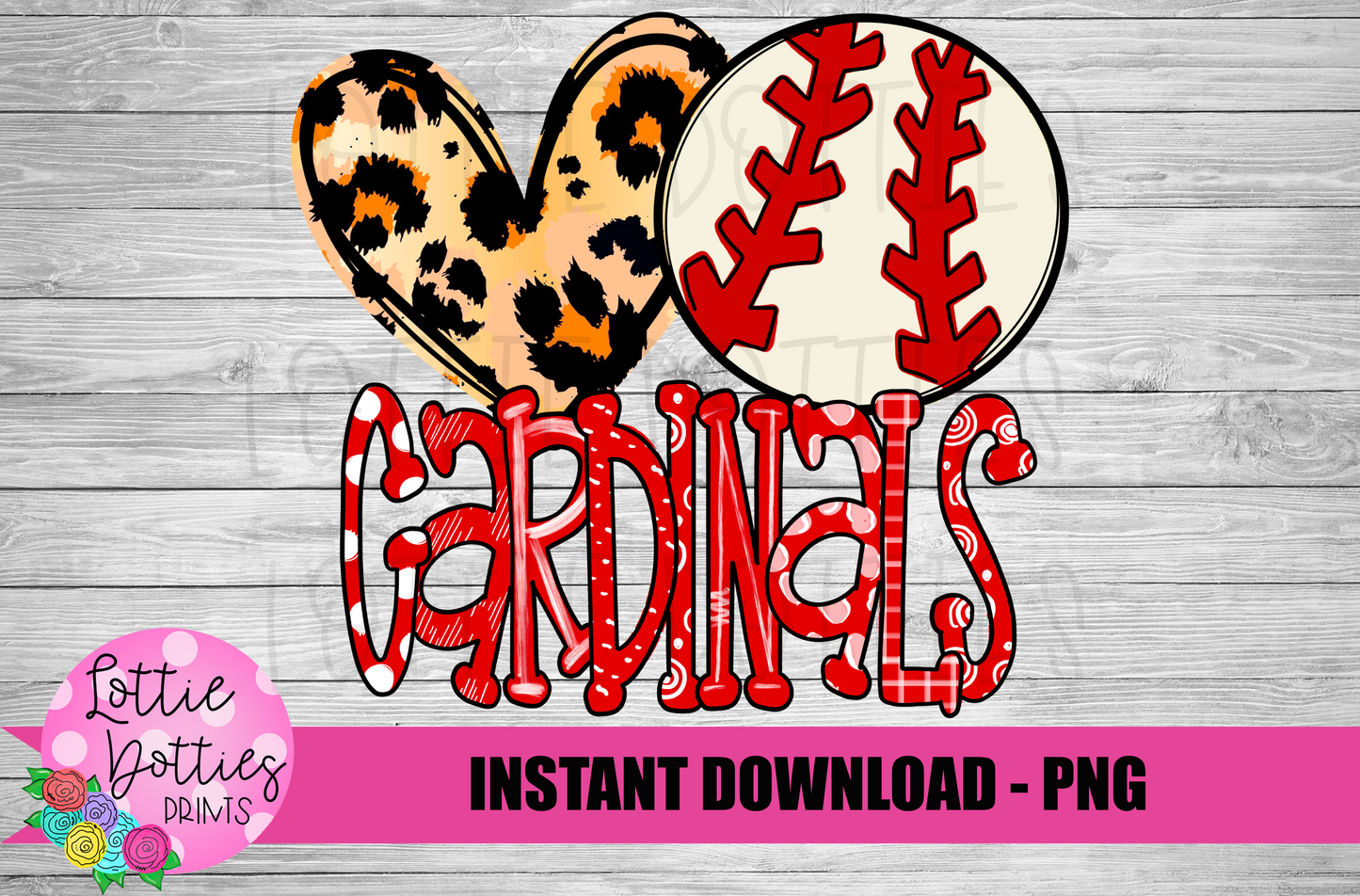 Peace Love Baseball PNG - Cardinals Sublimation design - Digital Download