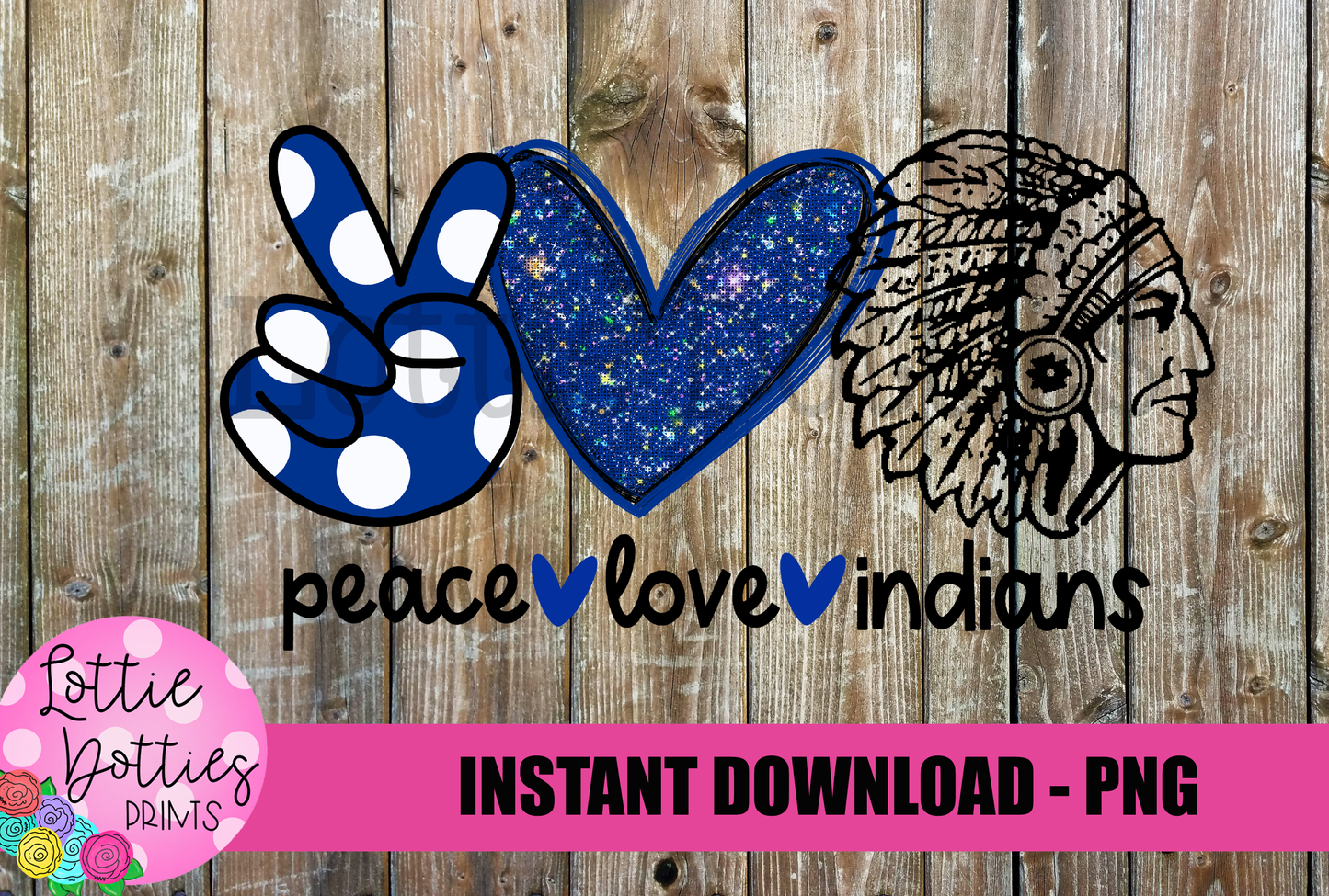 Peace love PNG - Indians Warriors sublimation design - Digital Download