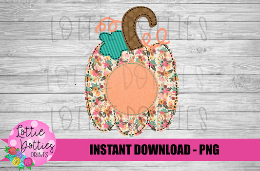 Floral Pumpkin Png - Fall Vibes - Fall Sublimation Design - Digital Download