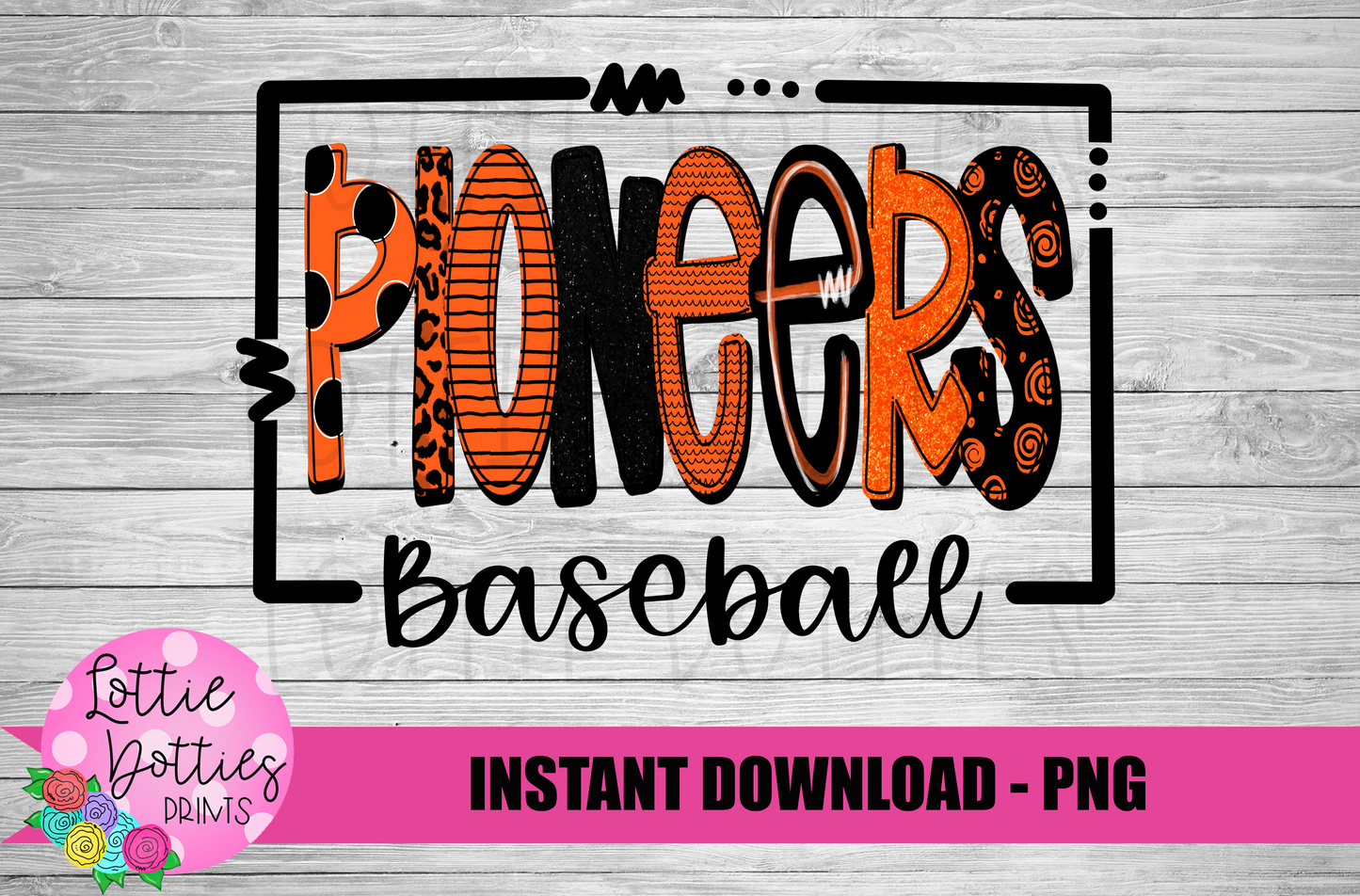 Pioneers Baseball Png - Digital Download - Pioneers Sublimation