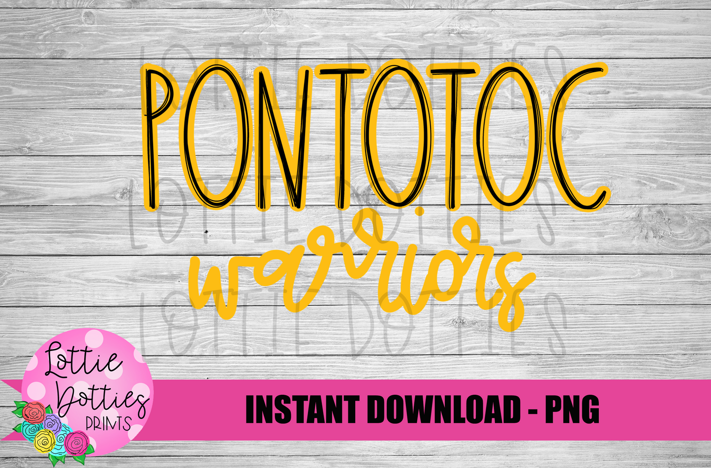 Pontotoc Warriors Png - Mascot Sublimation Design - Digital Download