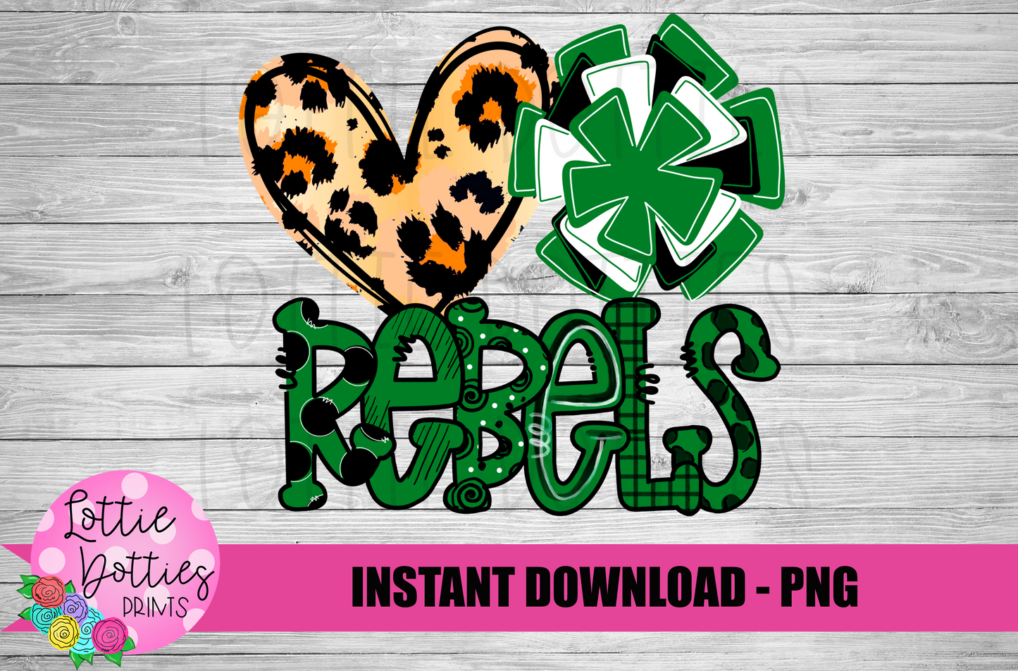 Love Rebel Pom PNG - Rebels PNG - Digital Download - Cheerleader Design