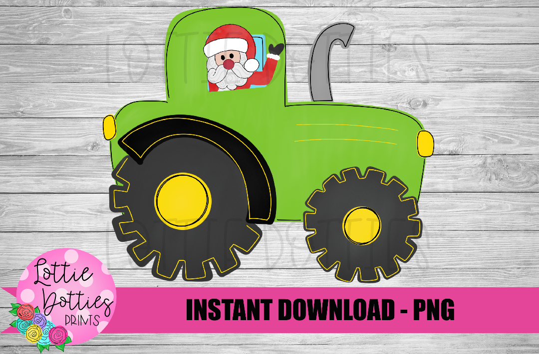Christmas Tractor Png - Santa - Png - Christmas Sublimation Design- Digital Download