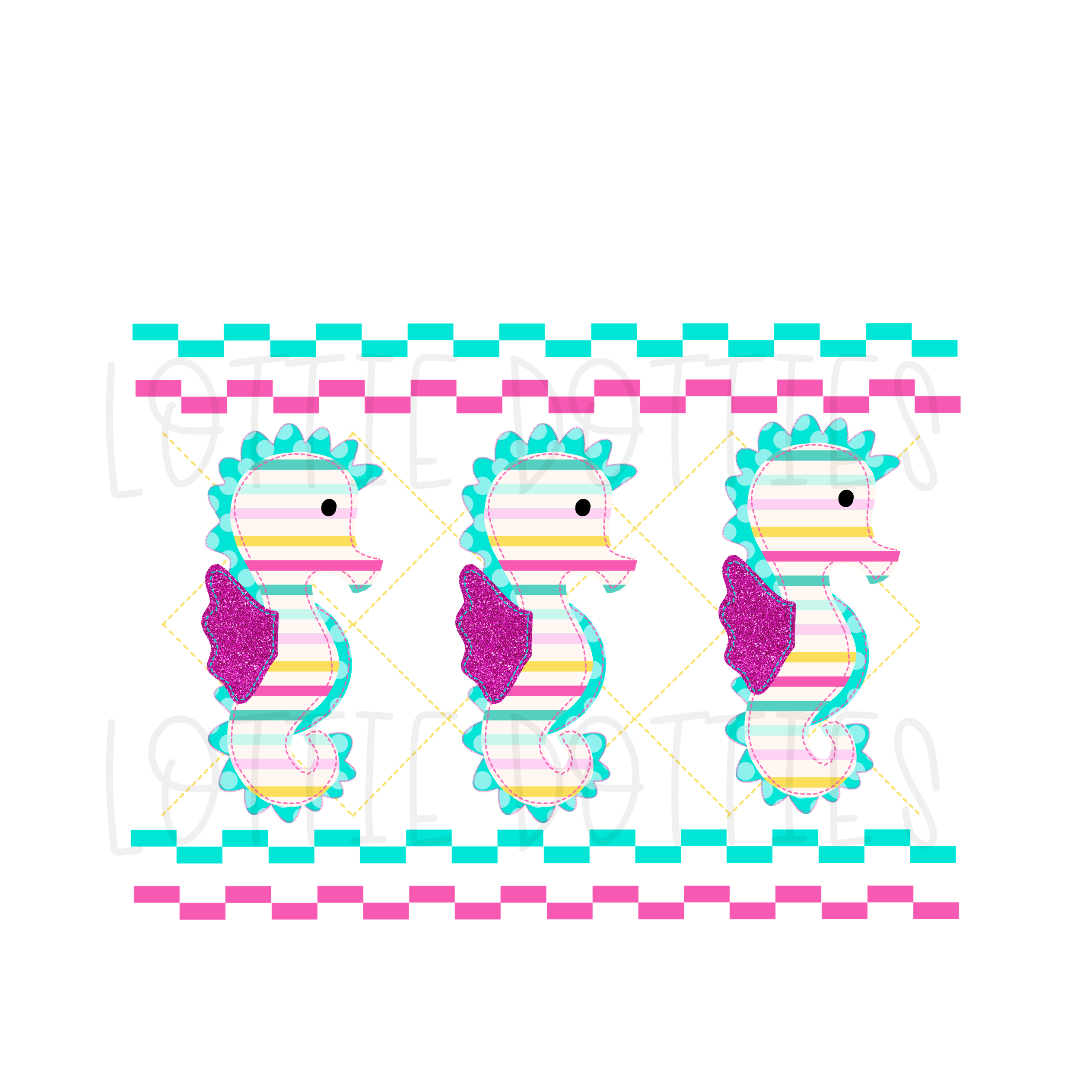 Faux Smock Seahorse Png - Faux Smocking Png - Summer sublimation - Digital Download