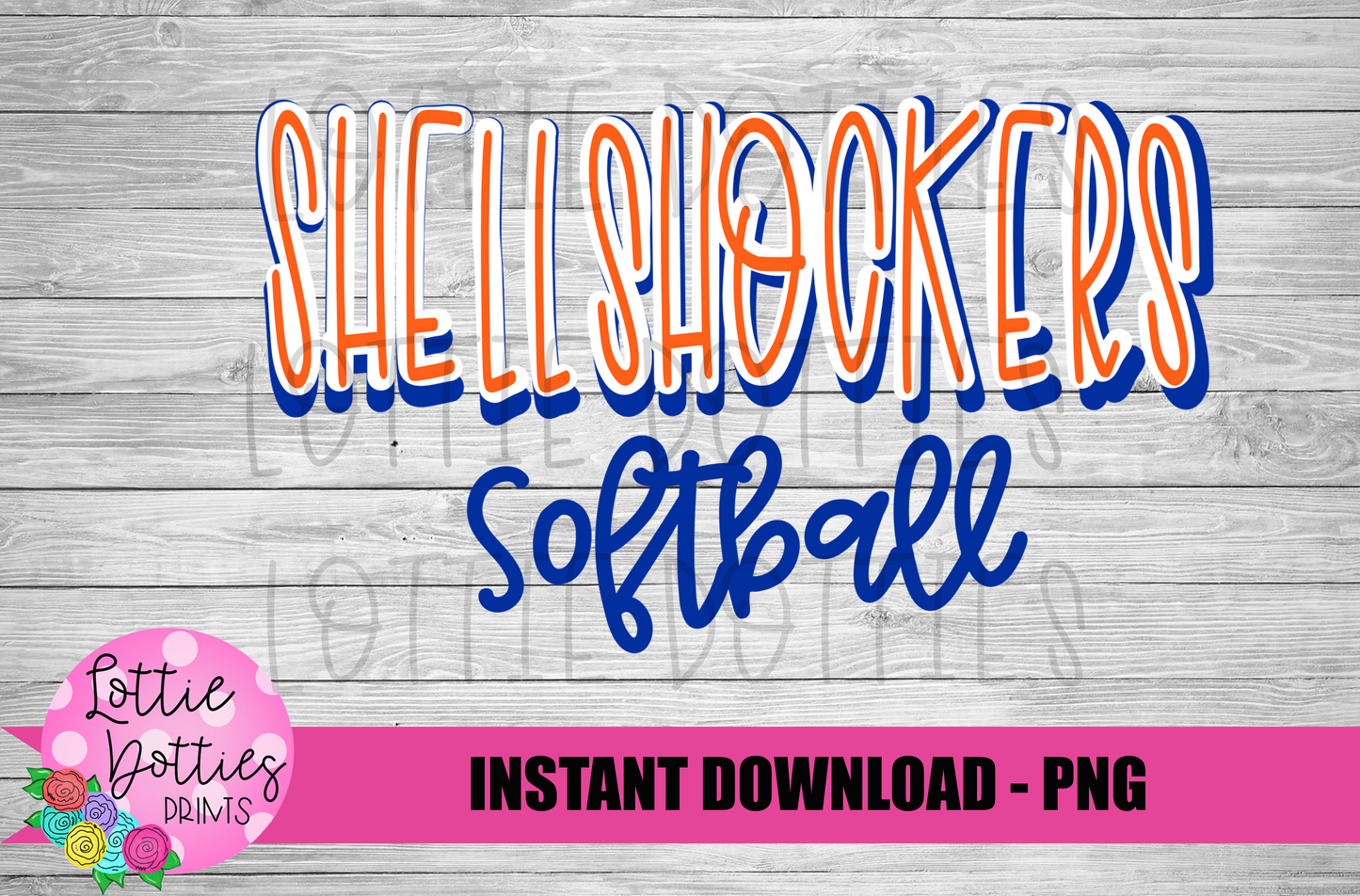 Shell Shockers Softball PNG - Softball Sublimation - Digital Download