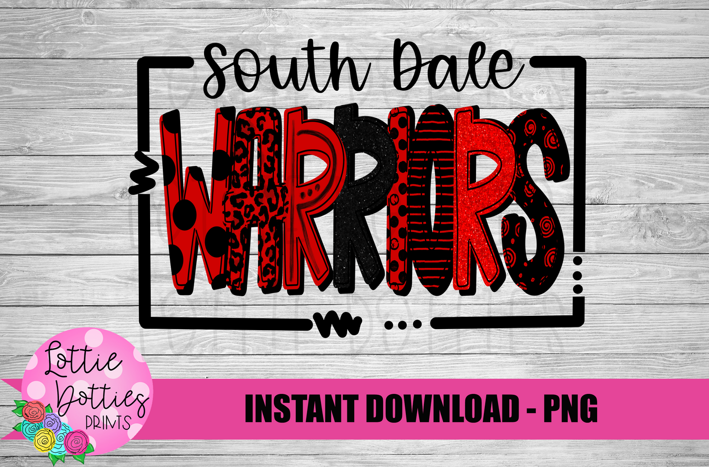 South Dale Warriors Png - Mascot Sublimation Design - Digital Download