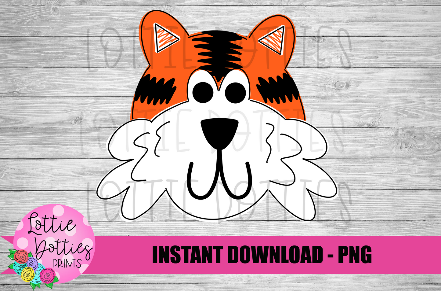 Tiger Png - Black and Orange - Football Sublimation Design