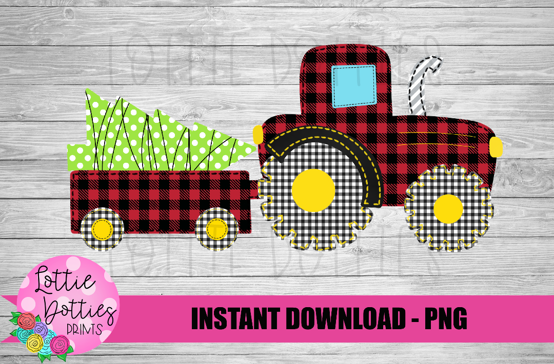 Christmas Tractor Png - Tree Png - Halloween Sublimation Design- Digital Download