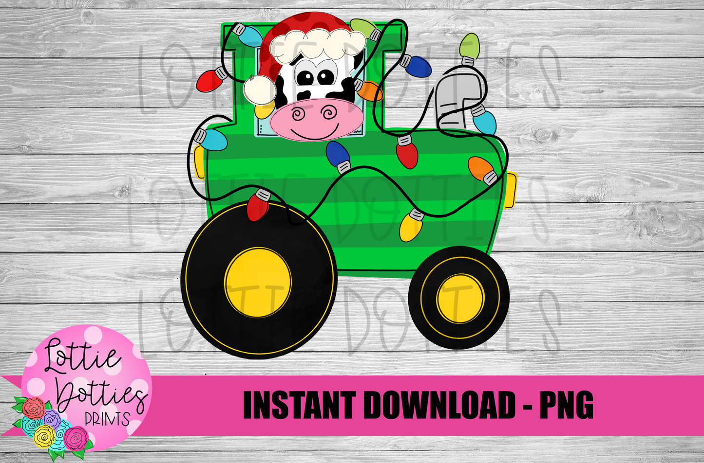 Christmas Tractor Png - Cow - Png - Christmas Sublimation Design- Digital Download