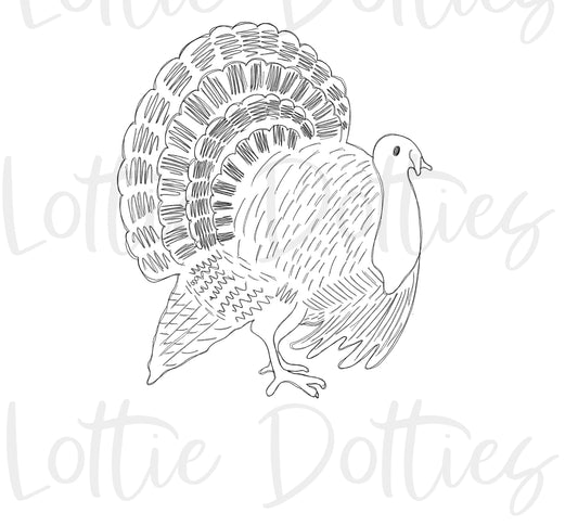 Turkey Png - Thanksgiving Sublimation Design- Digital Download - Sketch Design
