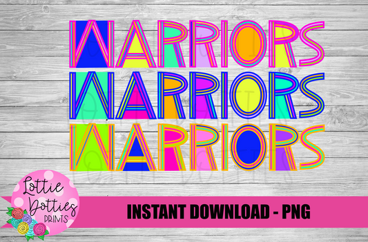 Warriors Png - Mascot  Sublimation Design - Digital Download