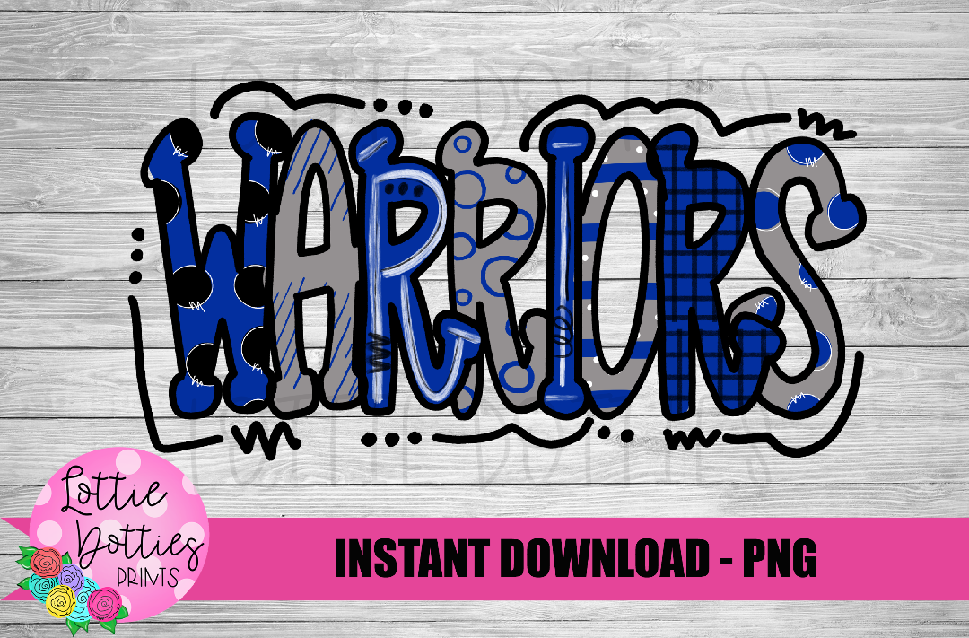 Warriors Football Png - Mascot Sublimation Design - Digital Download