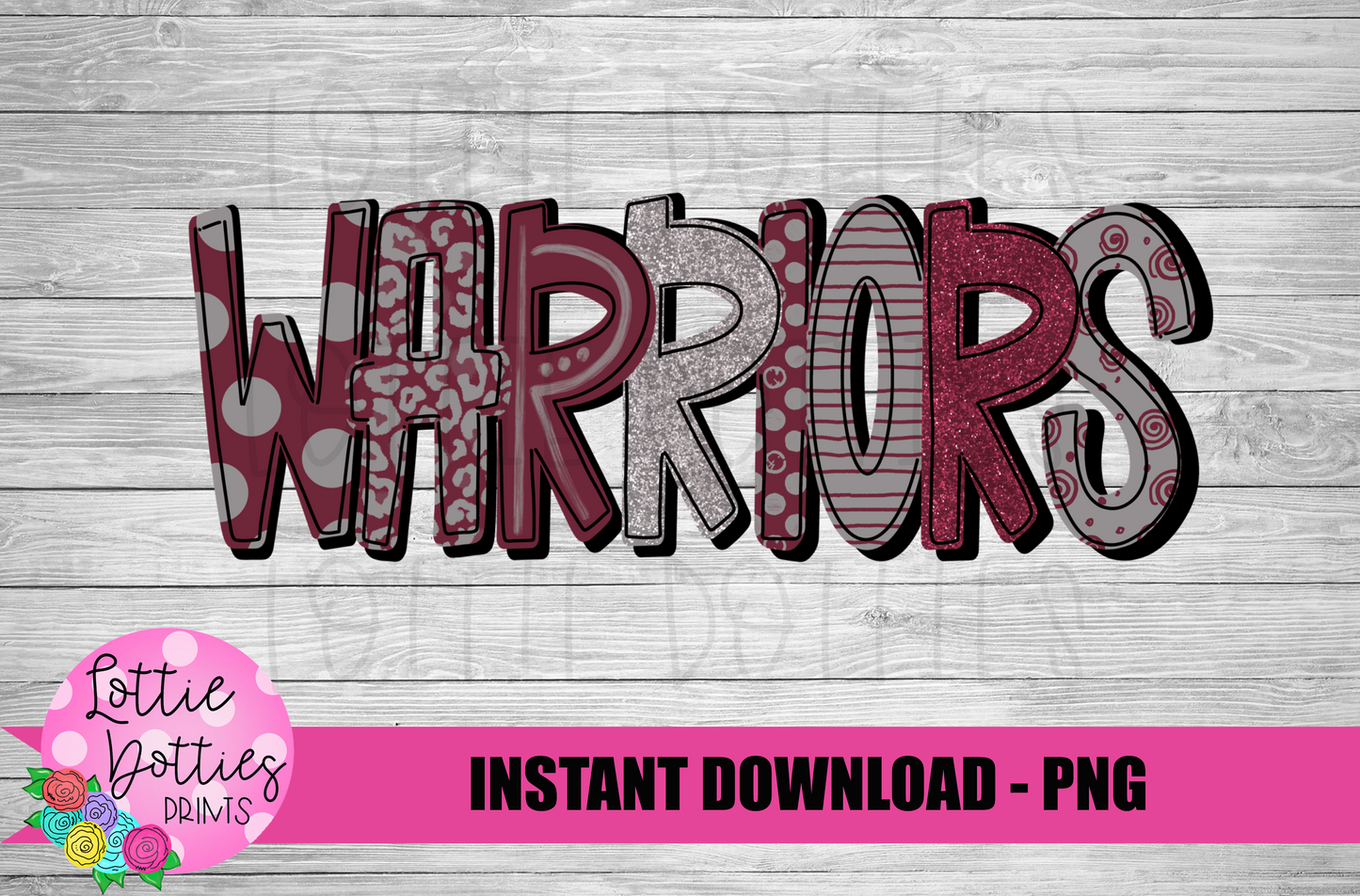 Warriors Png - Mascot Sublimation Design - Digital Download