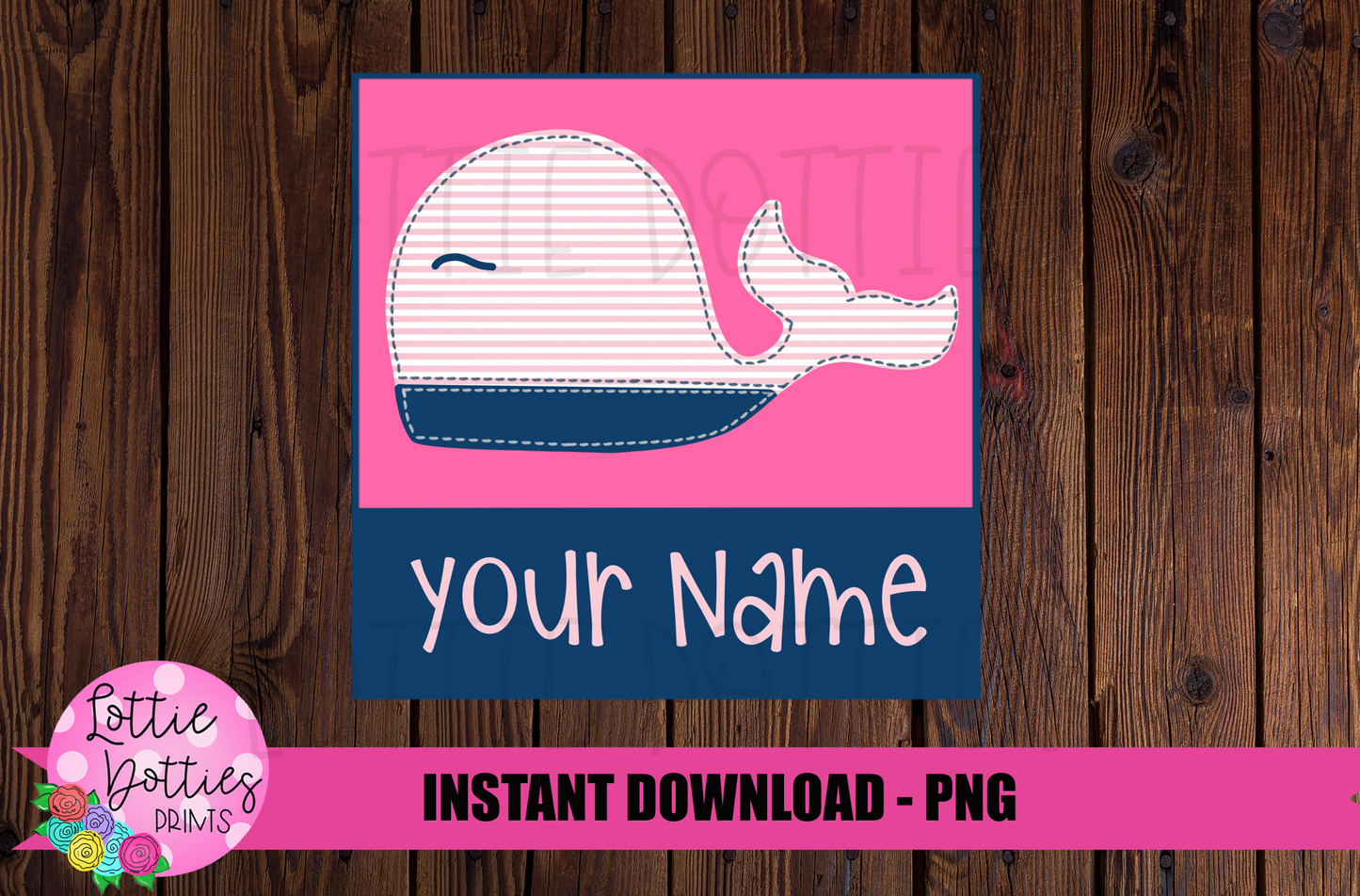 Whale In Box Png - Faux Applique Whale Png - Summer Sublimation Designs - Digital Download