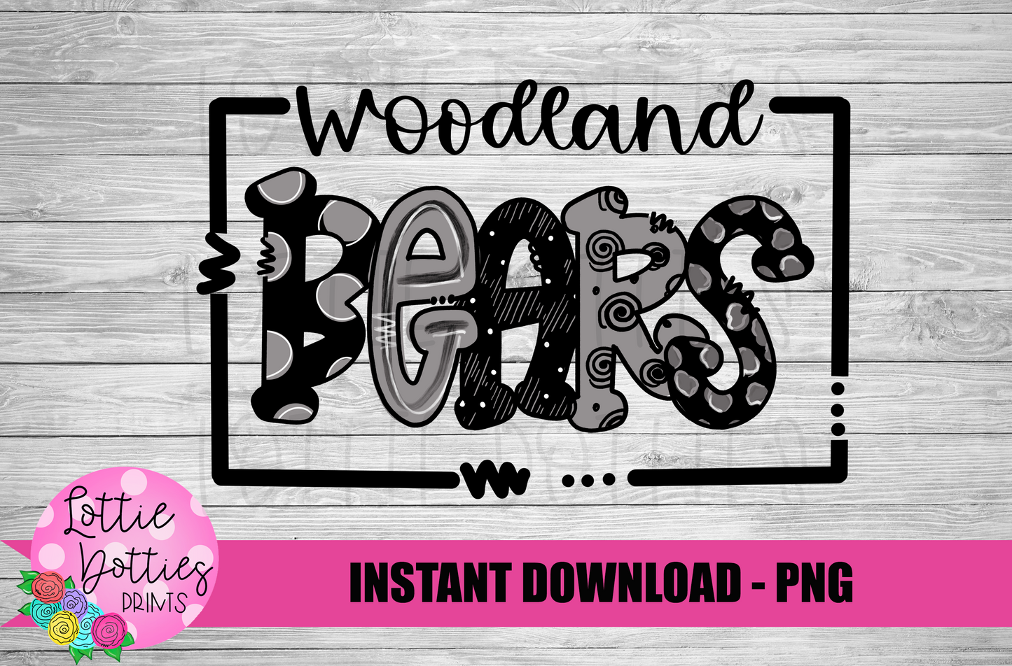 Woodland Bears PNG - Bears sublimation design - Digital Download