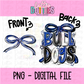 Bulldogs PNG | Bulldogs Royal & Black bow design | Digital Download | coquette mascot