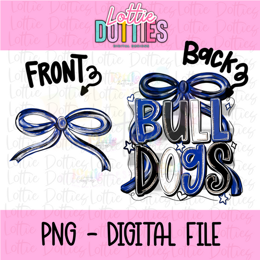 Bulldogs PNG | Bulldogs Royal & Black bow design | Digital Download | coquette mascot