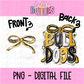 Bulldogs PNG - Black & Gold Bow Design Sublimation design -   Digital Download