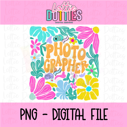 Photographer PNG  - Digital Download - floral Design