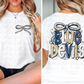 Blue Devils PNG - Navy & Vegas Gold bow design - Digital Download - coquette mascot