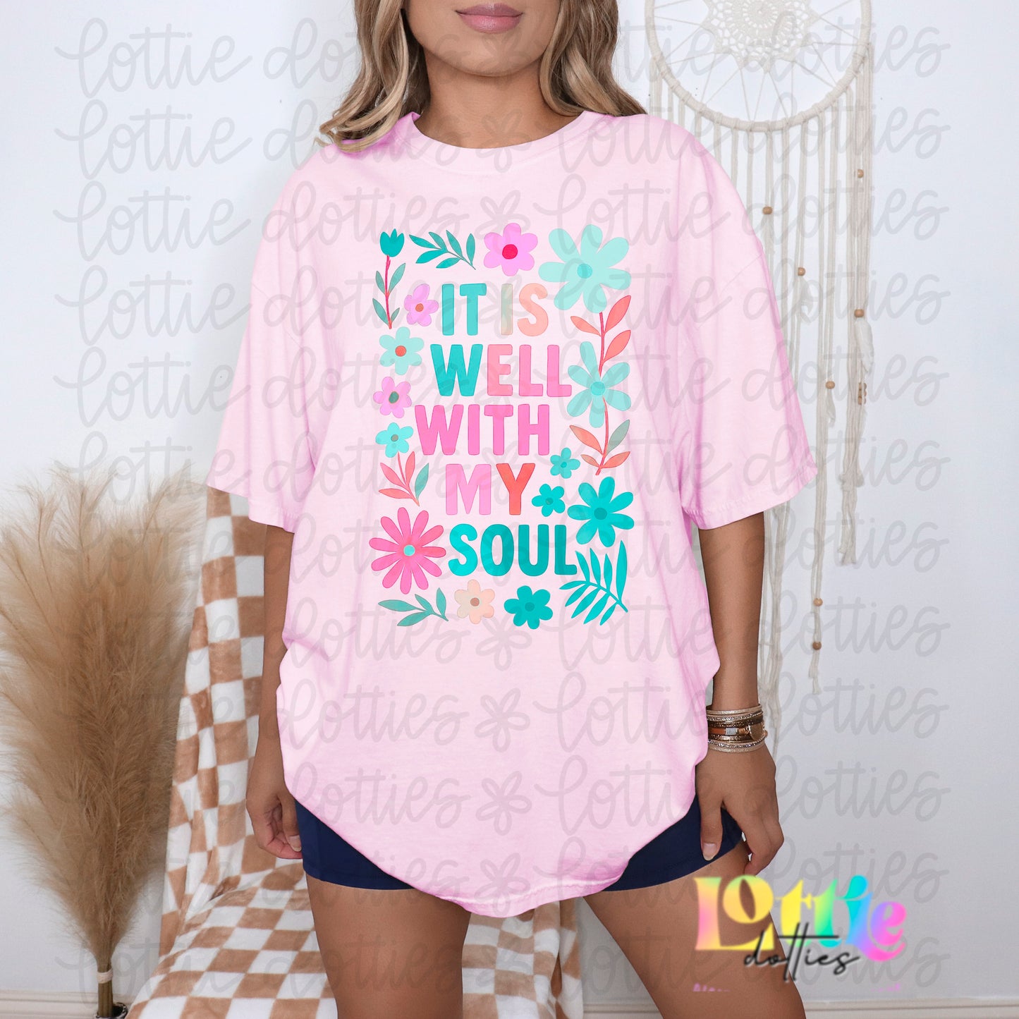 It Is Well With My Soul - Pink Png - Inspiration - Religious Sublimation Design - Digital Download